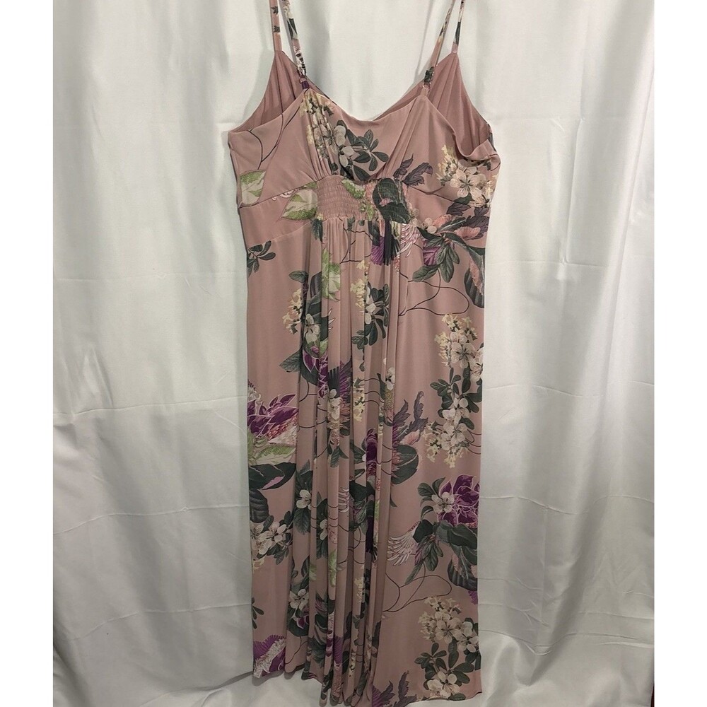 City Chic Maxi Mila Pink Floral Adjustable Strap Maxi Dress L/20 Wedding Guest - Picture 7 of 9